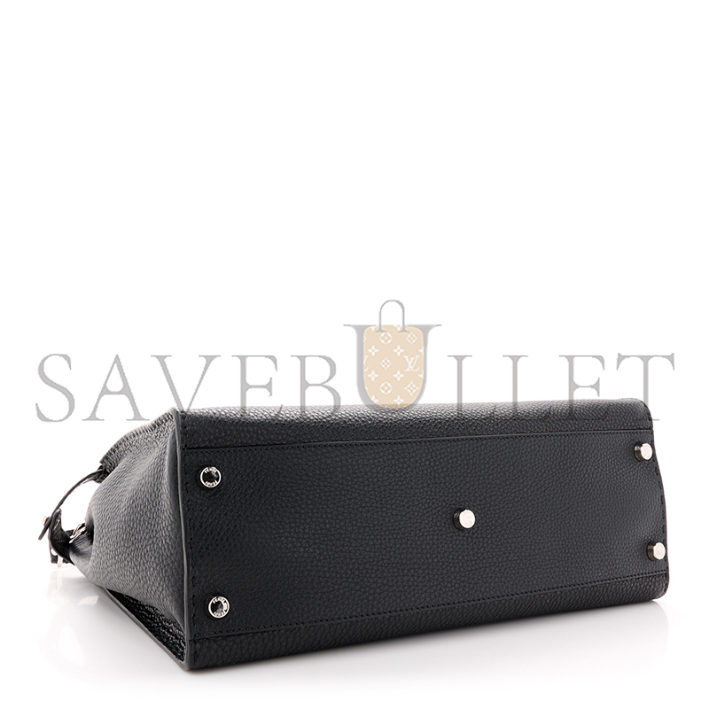F**di cuoio romano selleria monster eyes inlay large peekaboo satchel black sunflower (42*34*18cm)